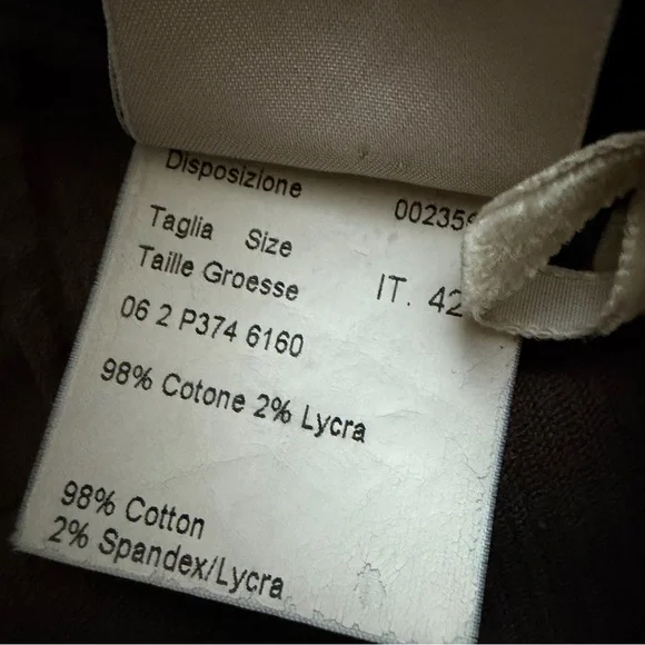 Piazza Sempion Sophia Brown Corduroy Pants Size IT 42 Women’s 6/8 Straight Leg - Picture 8 of 8